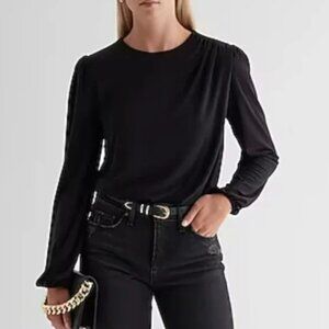 EXPRESS NWT Skimming Crew Neck Puff Sleeve Bodysuit, Size X-Large, SOLD OUT